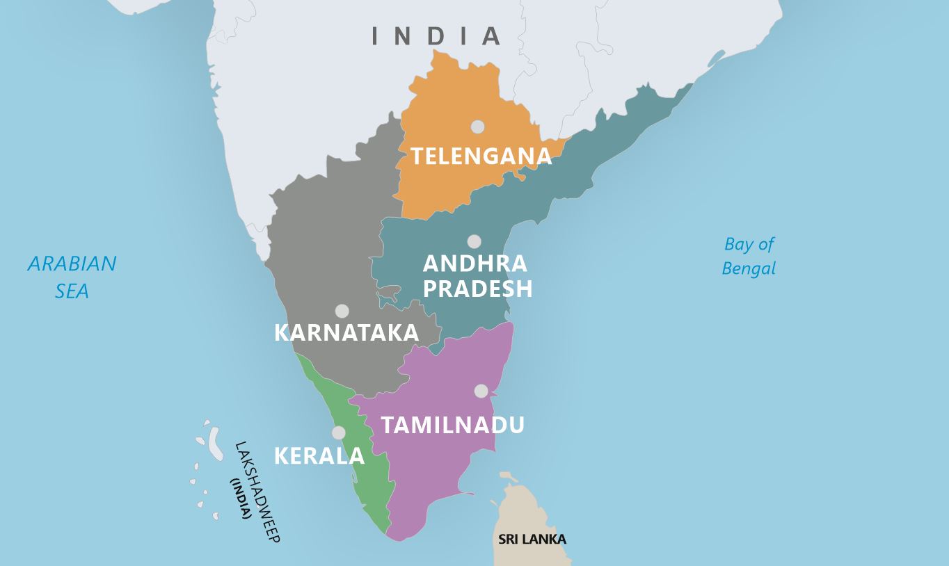 South India map