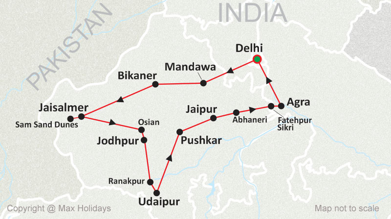 Rajasthan Tour Map