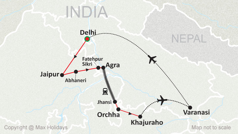 Culture Heritage India Tour Map