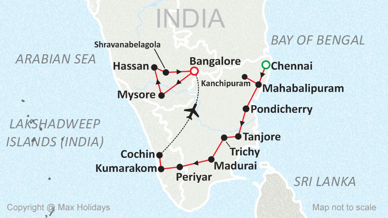 South India Unplugged Map