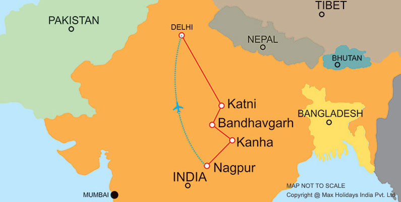 Indian Wildlife Expedition Tour Map