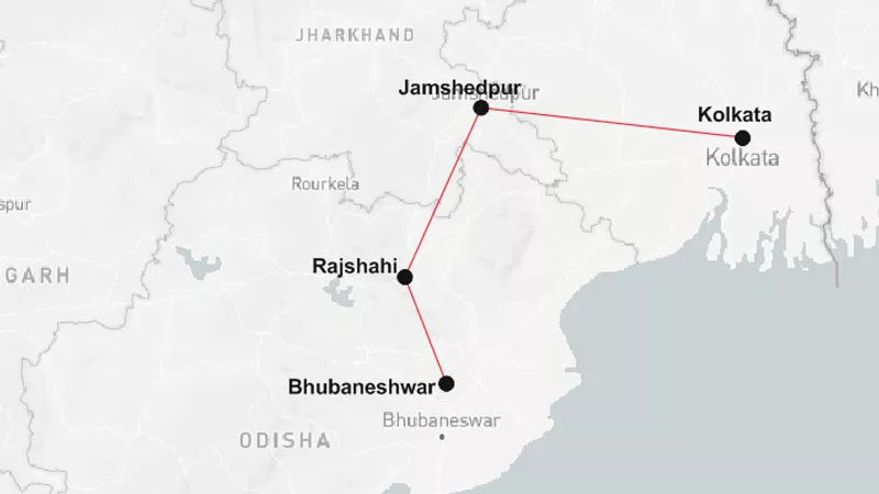 Romantic Tour in India Map