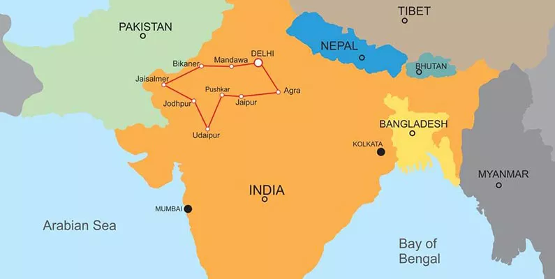 Tribes of Orissa Tour Map