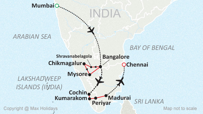 Splendid South India map