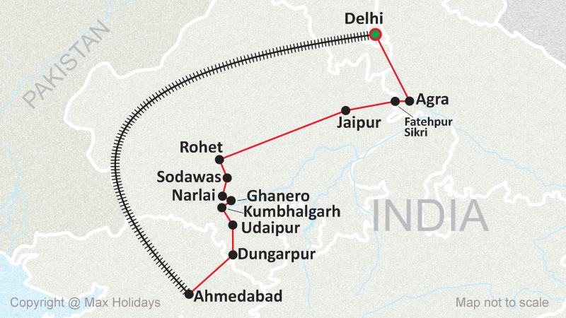 Gujarat and Rajasthan map