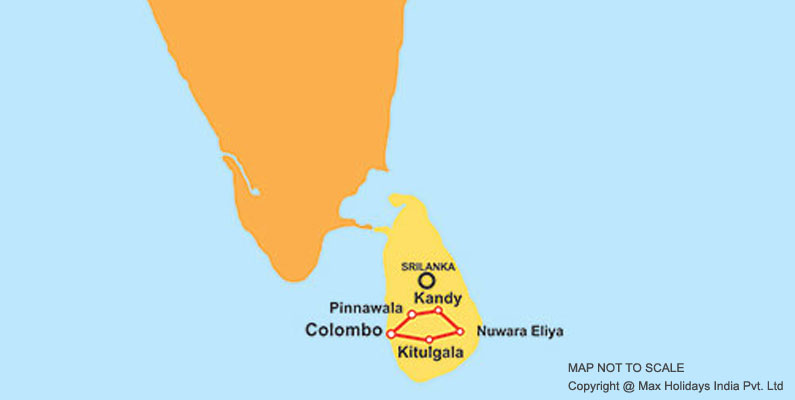 Cultural tour of Sri Lanka Map