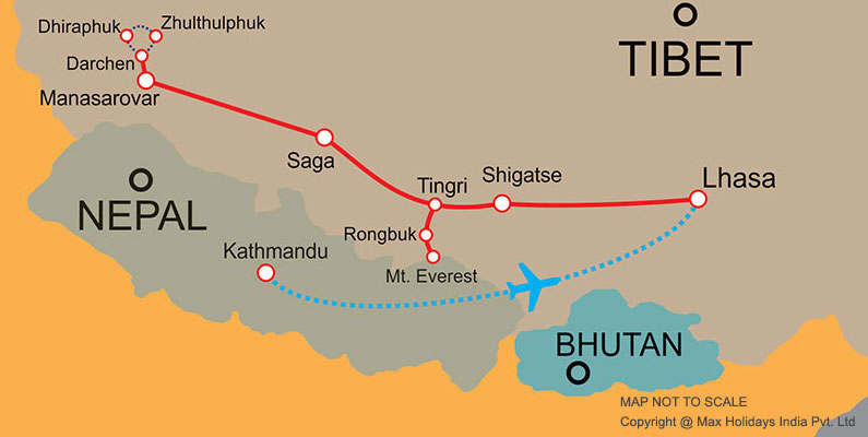 Mount Kailash and Everest Base map
